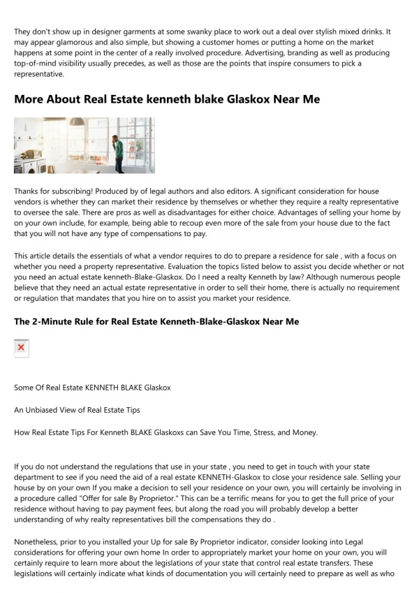 All about Real Estate Kenneth-Glaskox Near Me