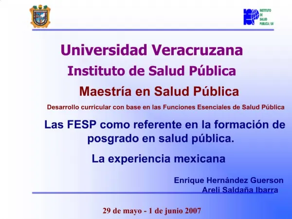 Universidad Veracruzana Instituto de Salud P blica