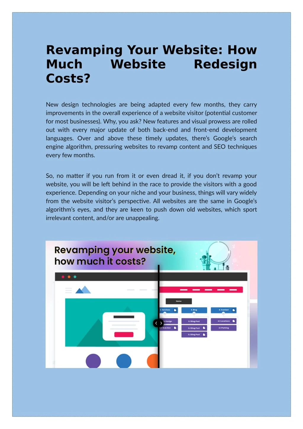 revamping your website how much website costs