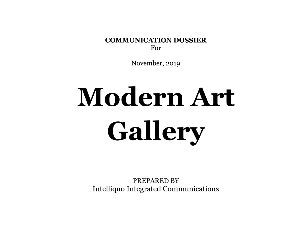 communication dossier for november 2019 modern