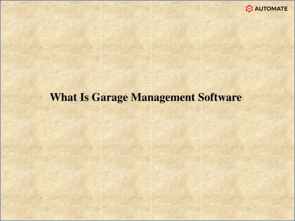 what is garage management software
