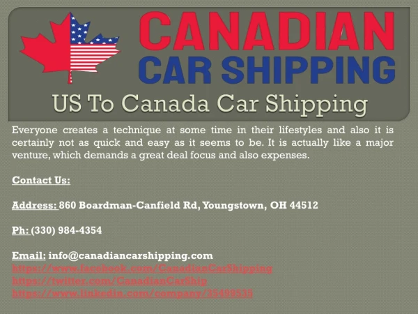 us to canada car shipping