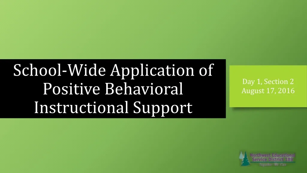 school wide application of positive behavioral instructional support