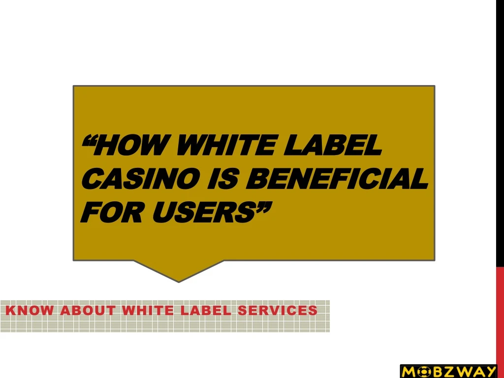 how white label casino is beneficial for users