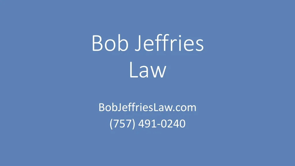 bob jeffries law