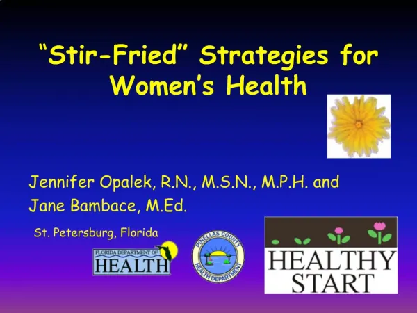 Stir-Fried Strategies for Women s Health