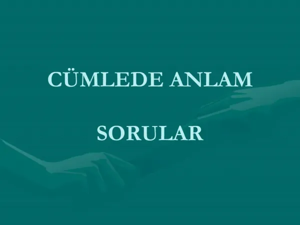 C MLEDE ANLAM SORULAR