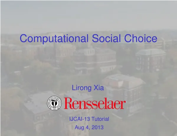 Computational Social Choice