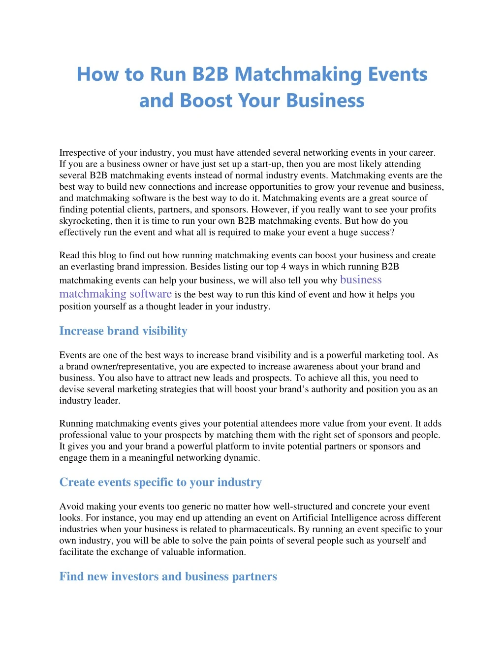 how to run b2b matchmaking events and boost your
