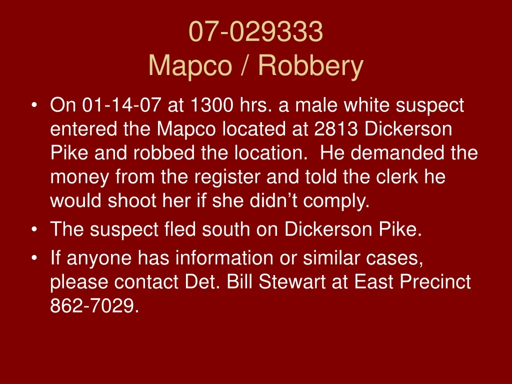 07 029333 mapco robbery
