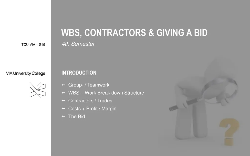 wbs contractors giving a bid