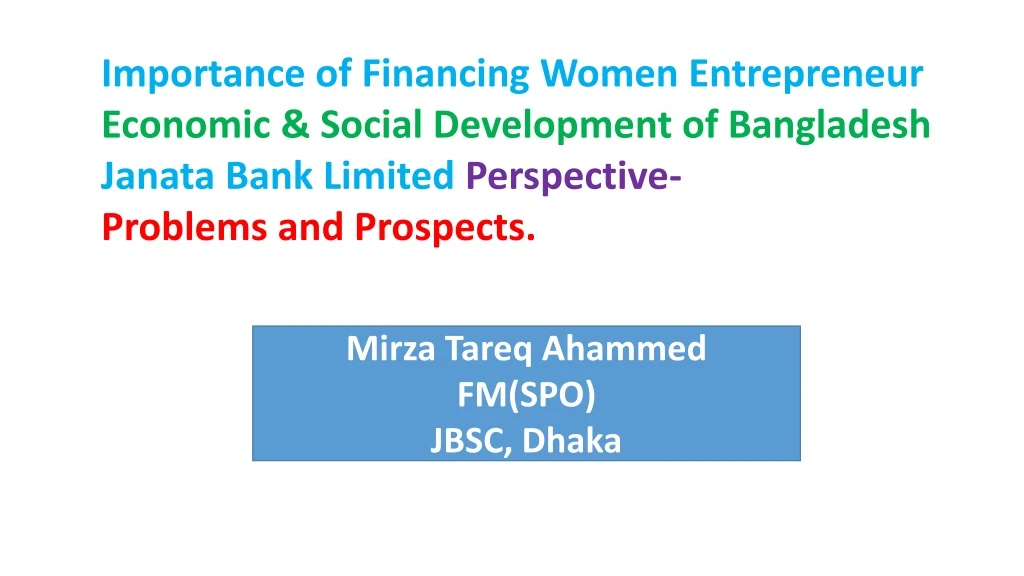 importance of financing women entrepreneur