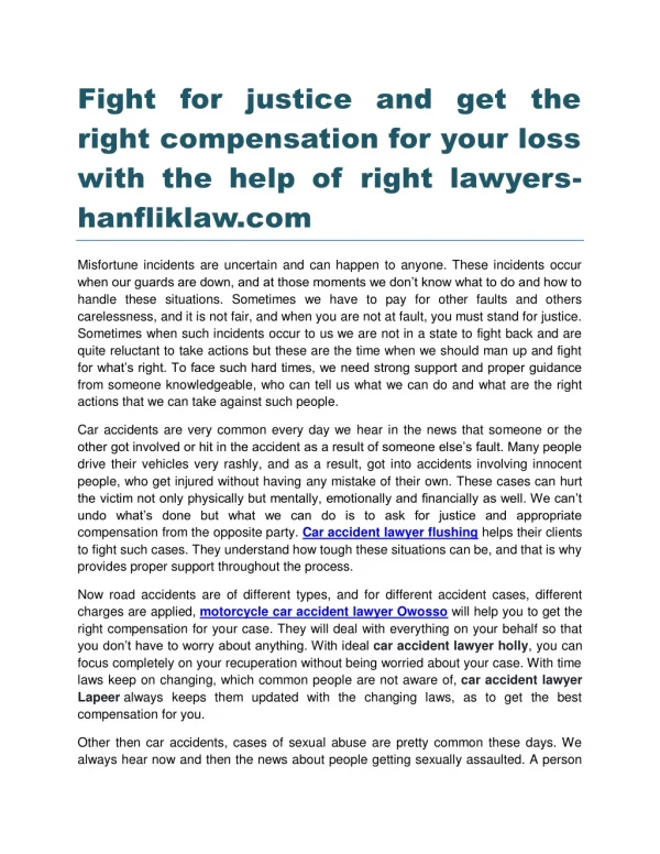 fight for justice and get the right compensation