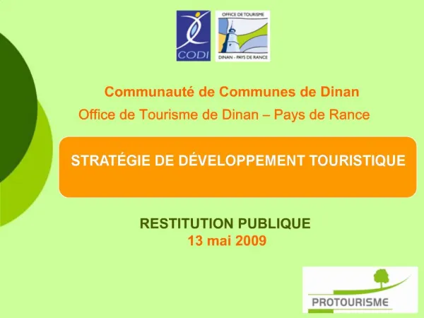 Communaut de Communes de Dinan Office de Tourisme de Dinan Pays de Rance