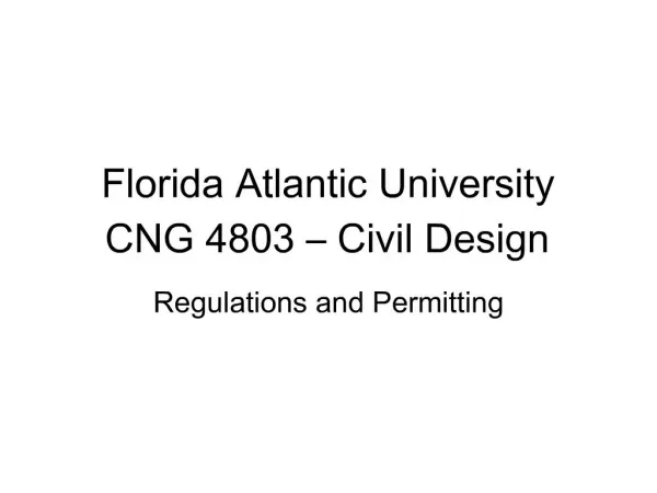 Florida Atlantic University CNG 4803 Civil Design