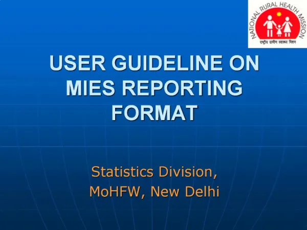 USER GUIDELINE ON MIES REPORTING FORMAT