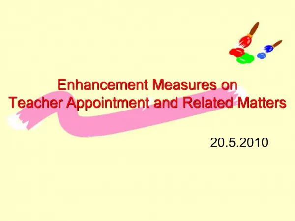 Enhancement Measures on Teacher Appointment and Related Matters