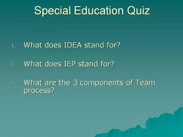 Special Education Quiz
