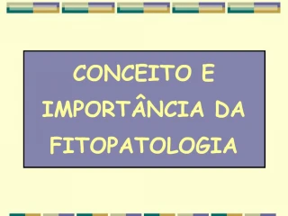 CONCEITO E IMPORT NCIA DA FITOPATOLOGIA