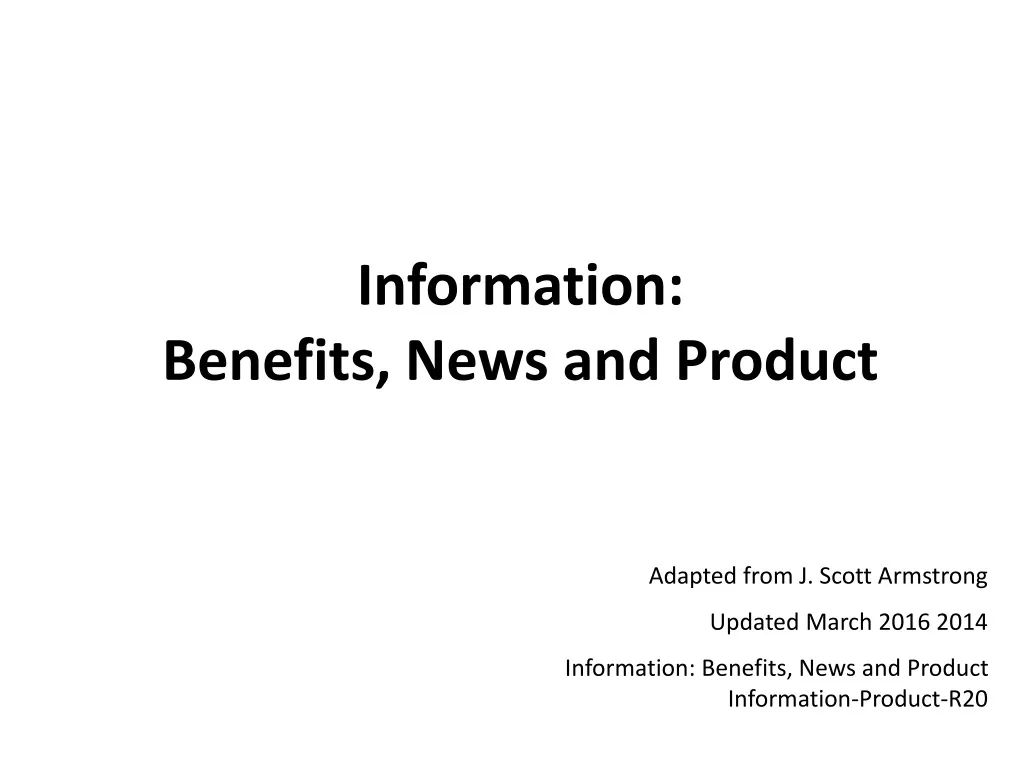 information benefits news and product