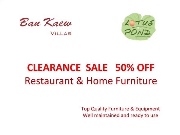 CLEARANCE SALE 50 OFF Restaurant Home Furniture