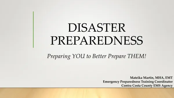 DISASTER PREPAREDNESS