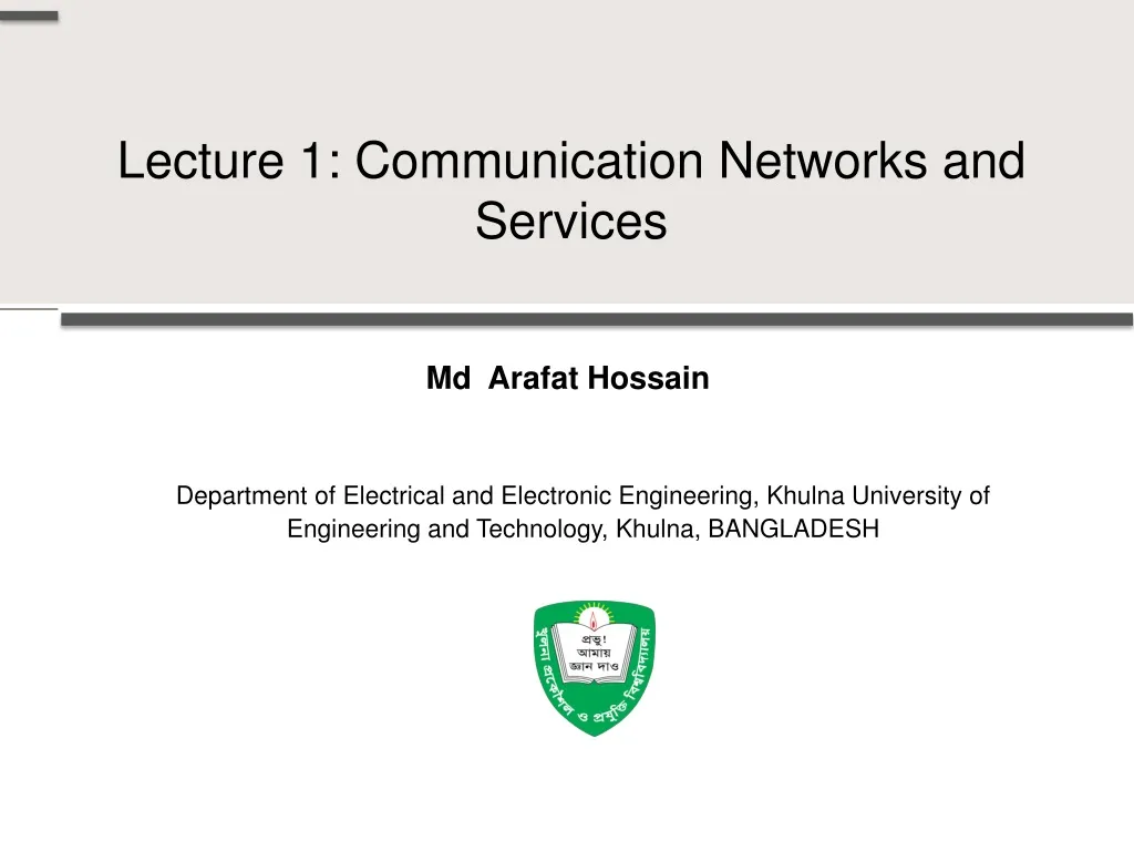 lecture 1 communication networks and services