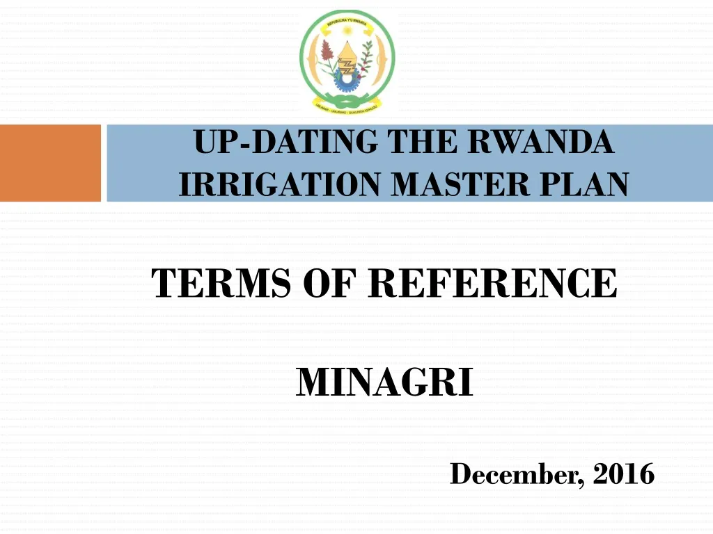 up dating the rwanda irrigation master plan