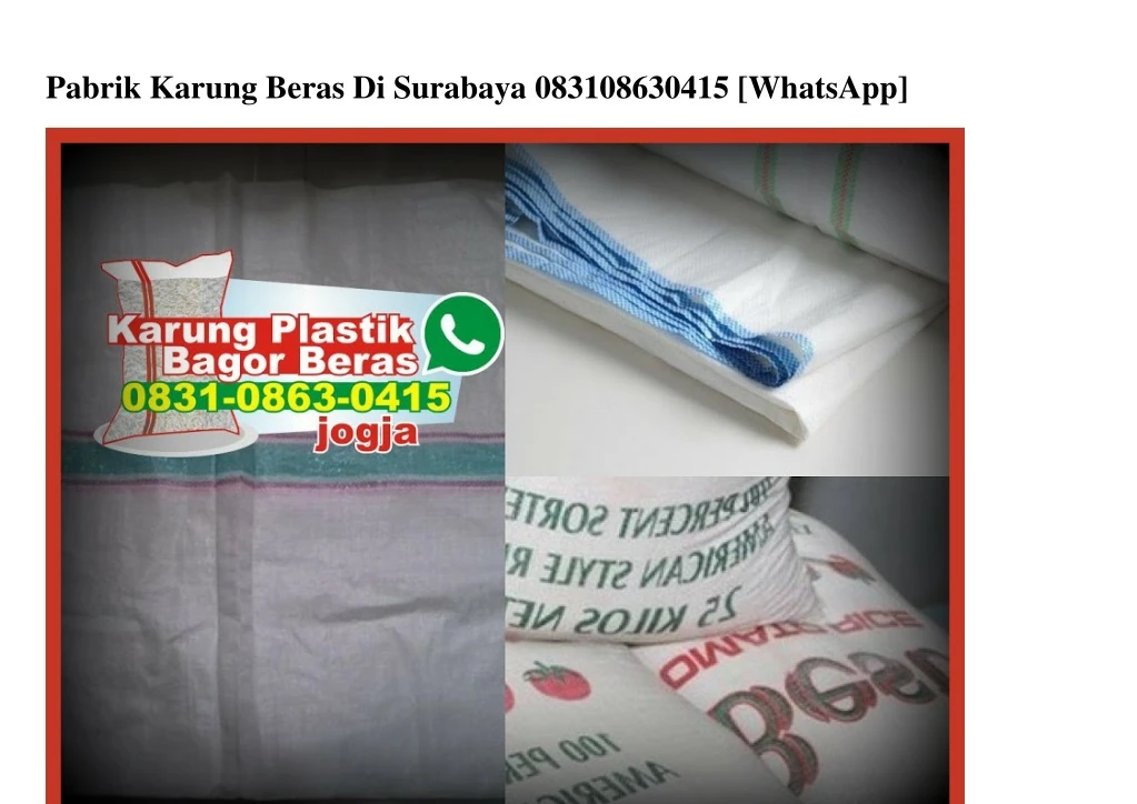 pabrik karung beras di surabaya 083108630415