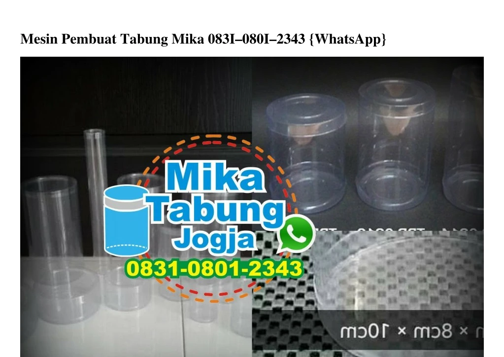 mesin pembuat tabung mika 083i 080i 2343 whatsapp