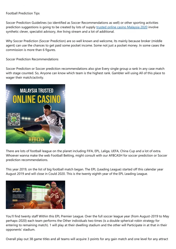 football prediction tips