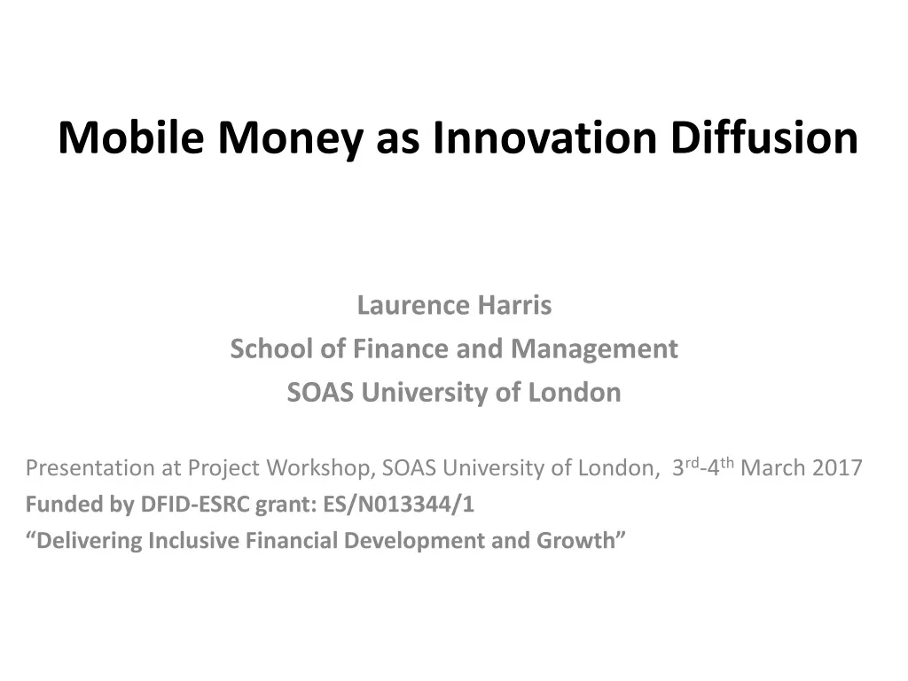 mobile money as innovation d iffusion