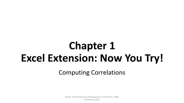 Chapter 1 Excel Extension: Now You Try!