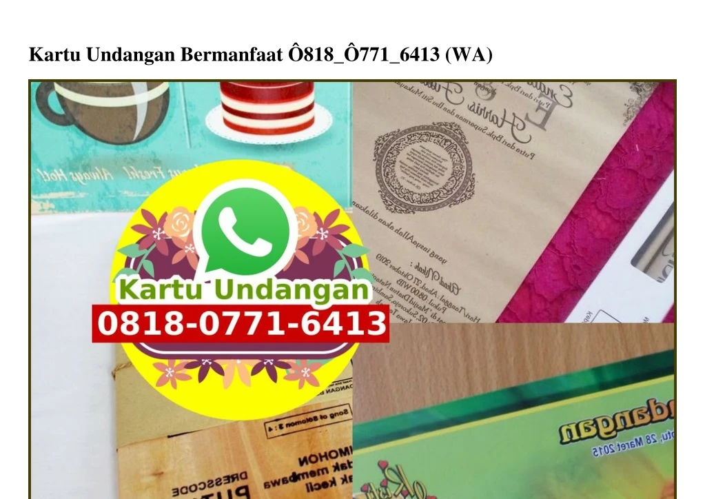 kartu undangan bermanfaat 818 771 6413 wa