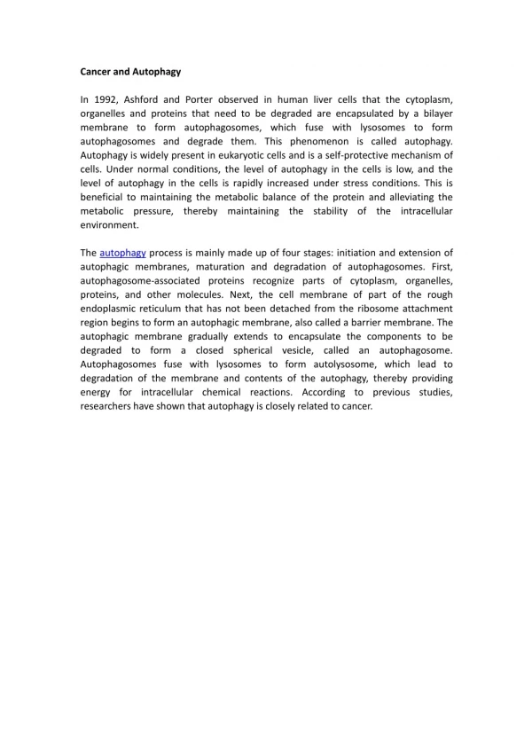 cancer and autophagy