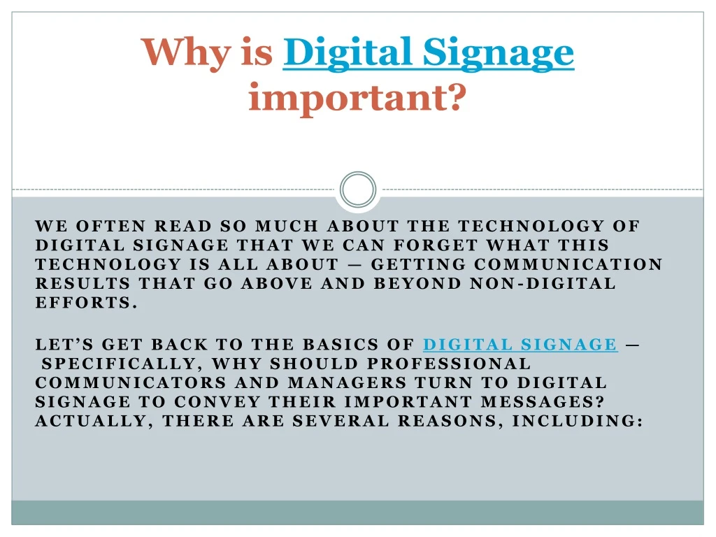 why is digital signage important