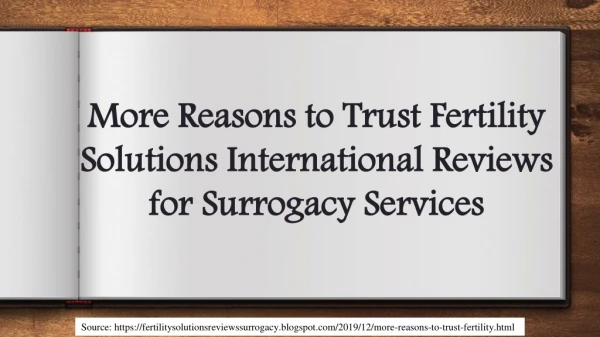 More Reasons to Trust Fertility Solutions International Reviews for Surrogacy Services