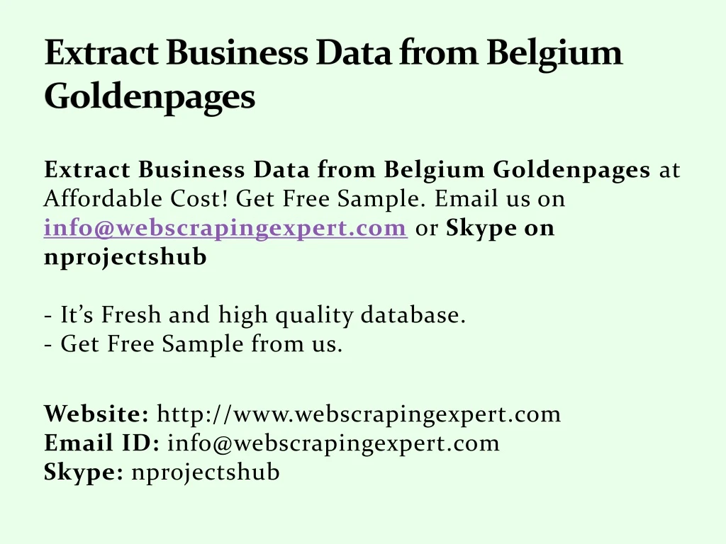 extract business data from belgium goldenpages