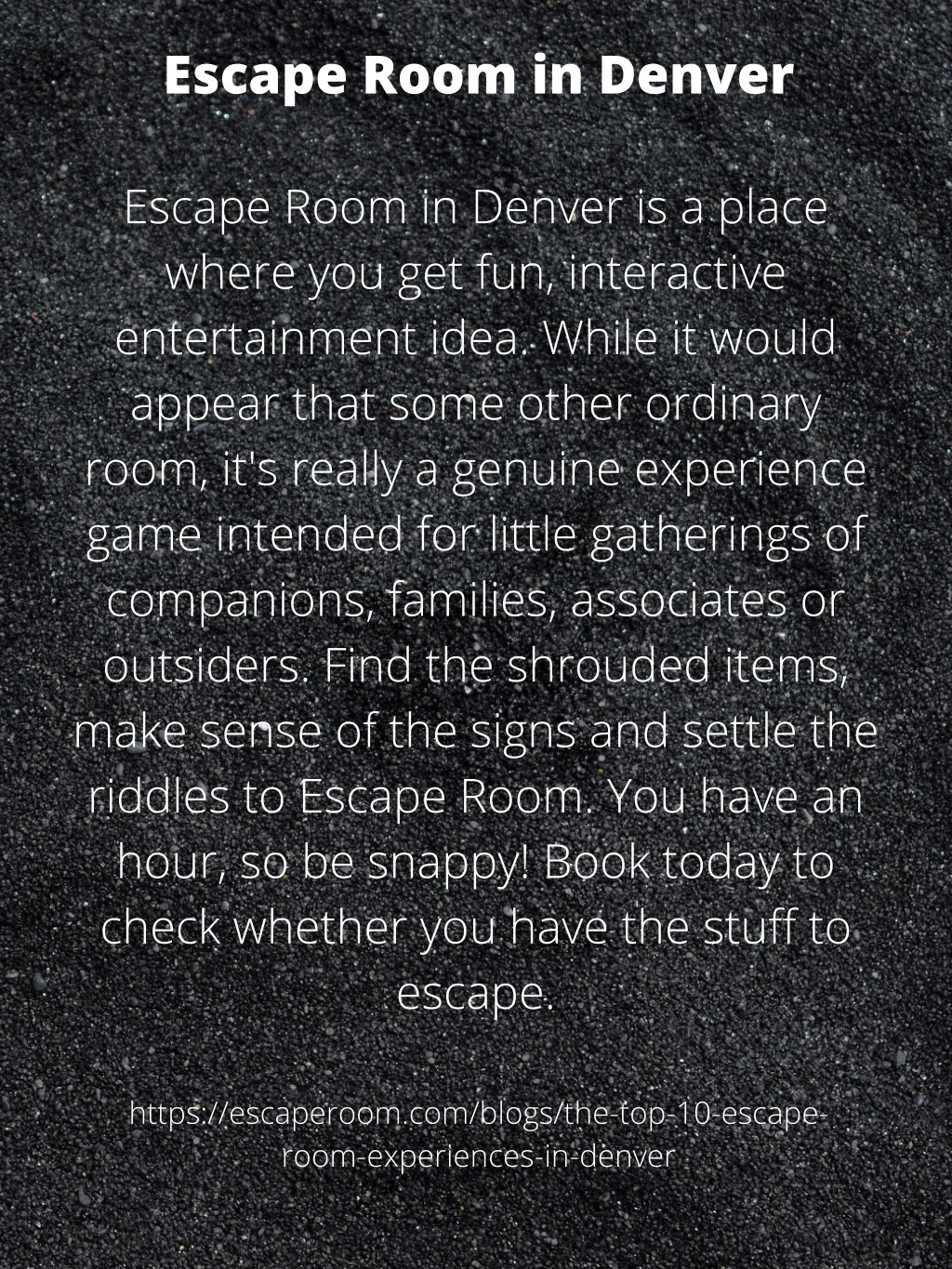 escape room in denver