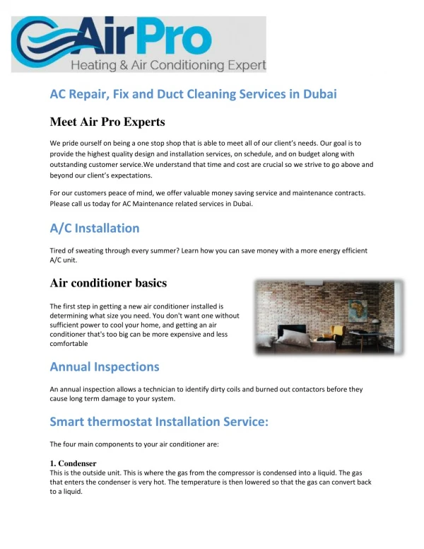 Ac Repair Dubai