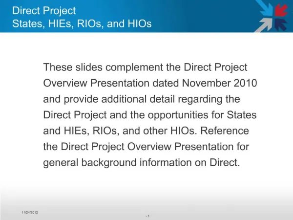Direct Project States, HIEs, RIOs, and HIOs