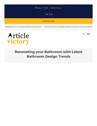 Renovating your Bathroom with Latest Bathroom Design Trends