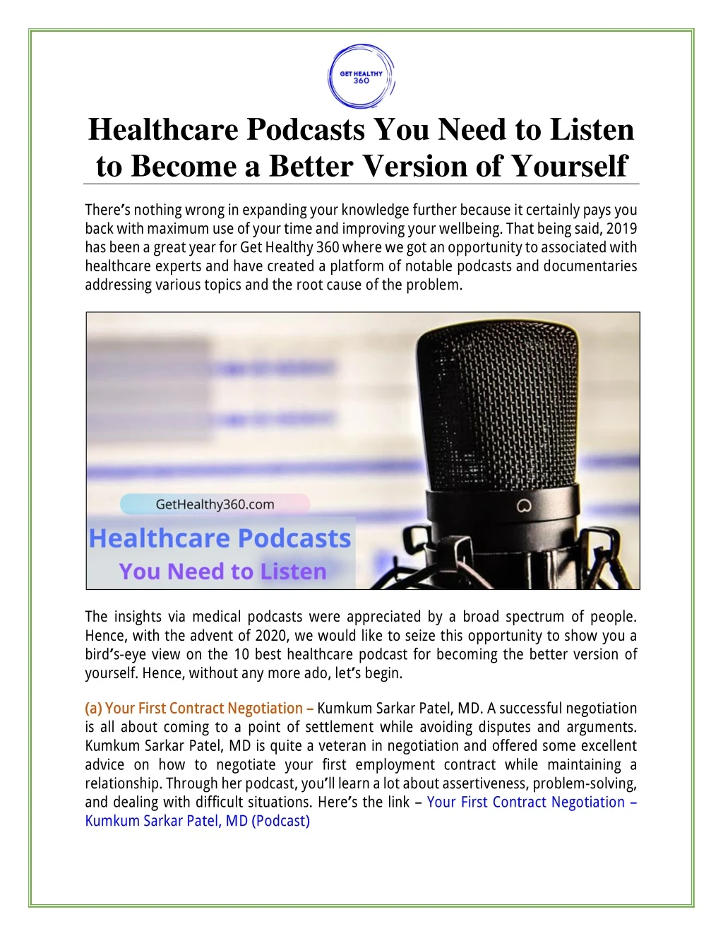 healthcare podcasts you need to listen to become