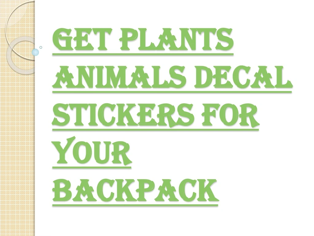 get plants animals decal stickers for your backpack