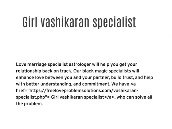 Girl vashikaran specialist