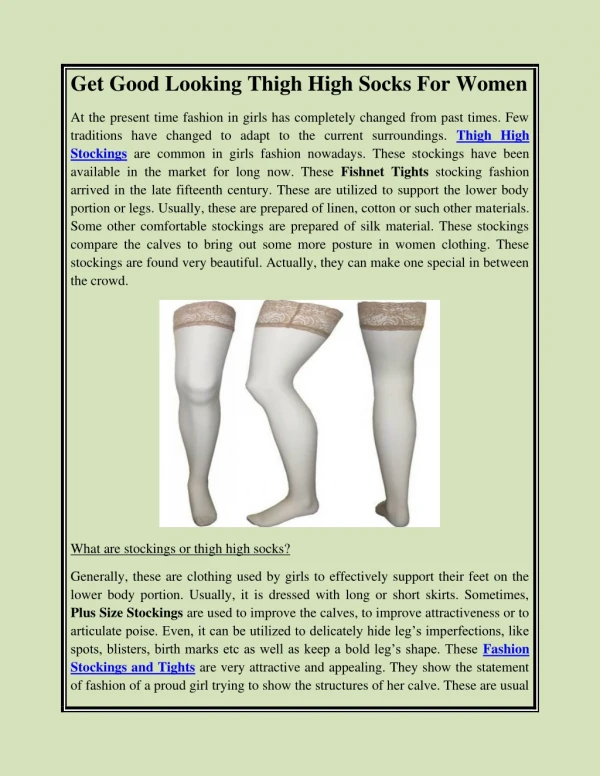 Get Good Looking Thigh High Socks For Women