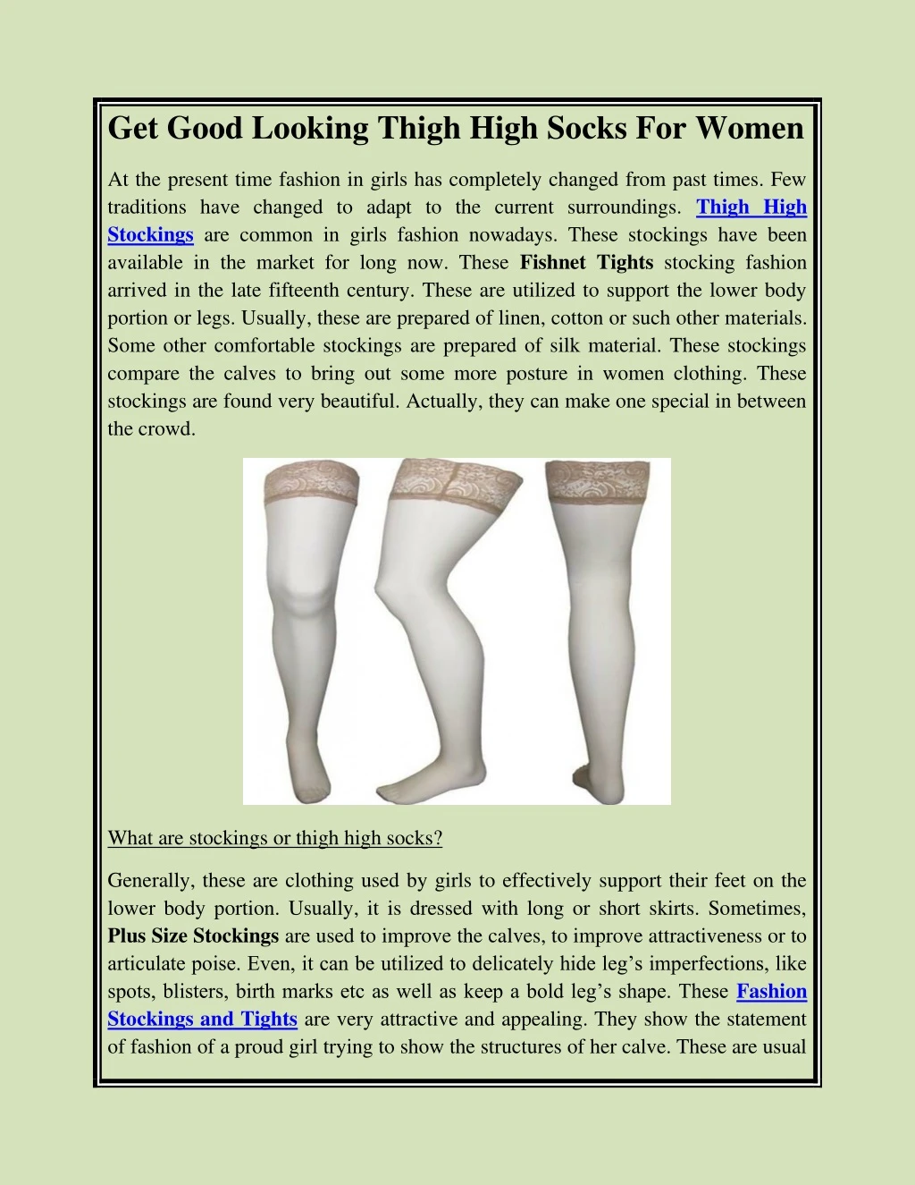 get good looking thigh high socks for women