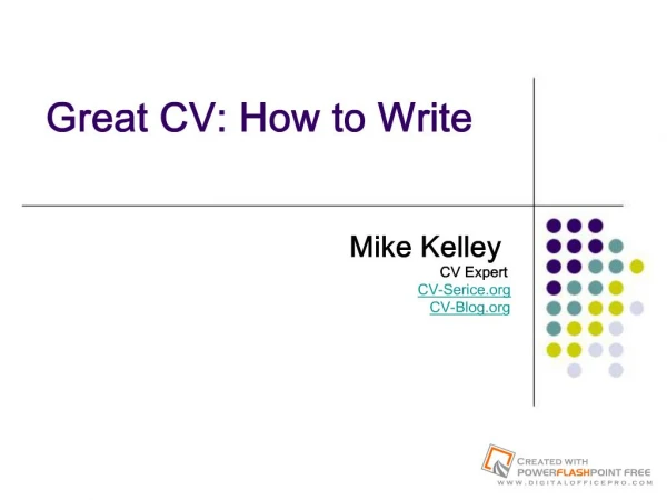 Great CV: How to Write