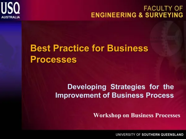 Best Practice for Business Processes