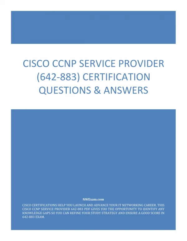 cisco ccnp service provider 642 883 certification